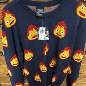 Her Universe x Studio Ghibli “Howl’s Moving Castle” Calcifer Sweater Med NWT